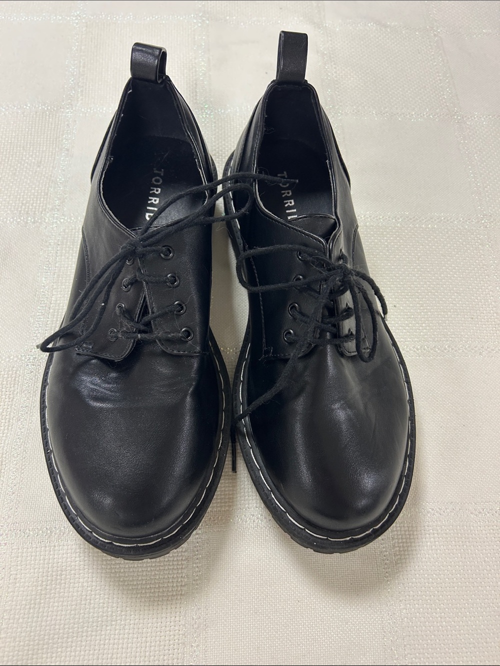torrid Black Leather-Look Lace-Up Oxfords